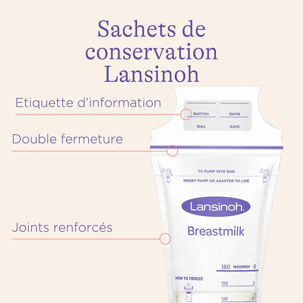 LANSINOH Sachets de conservation de lait maternel 25 sachets – Image 5