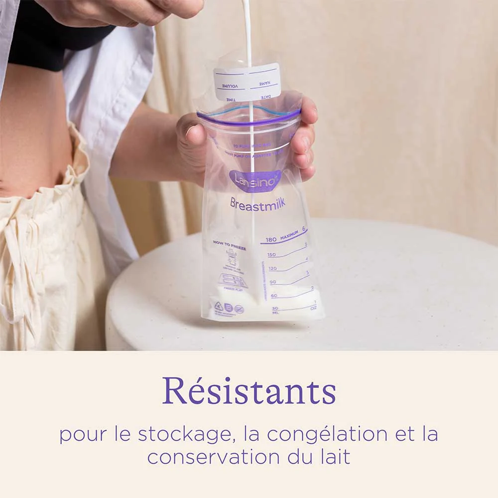 LANSINOH Sachets de conservation de lait maternel 50 sachets – Image 3