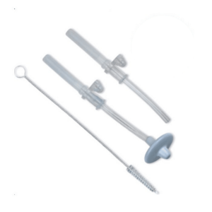 Kit 2 pailles en silicone dont une lestée + une brosse