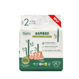 22 Couches Bambou écologiques – T2, 4-8kg – Naty