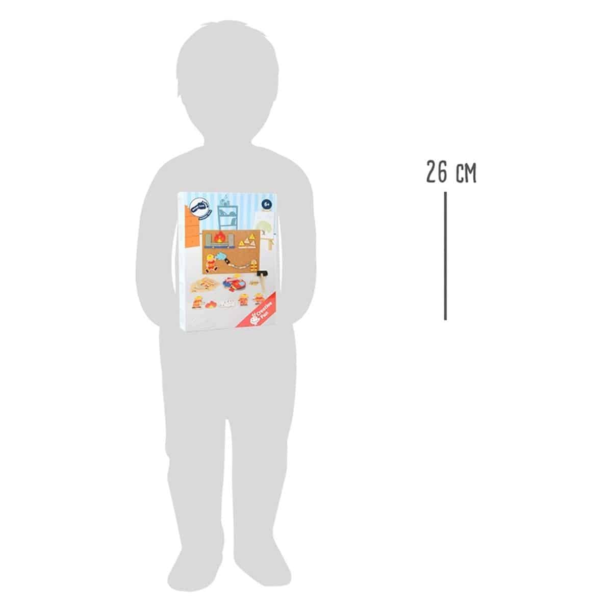 Jeu de clous Pompiers en liège, carton et bois – Image 4