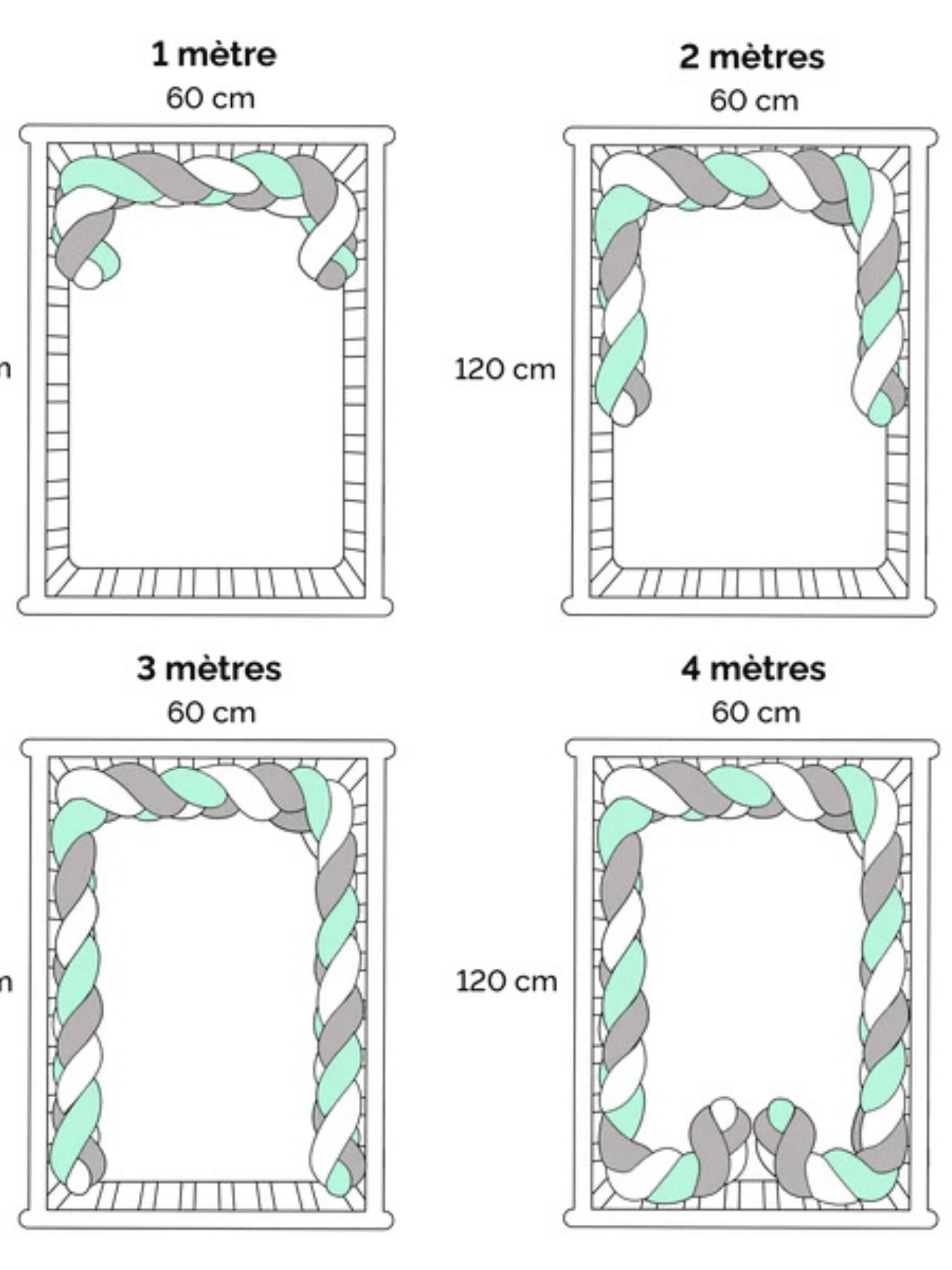 Tour de lit tressé Renard vert d’eau – Image 4