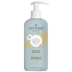 2 en 1 Gel nettoyant cheveux et corps – Peau sensible bébé sans odeur – Attitude