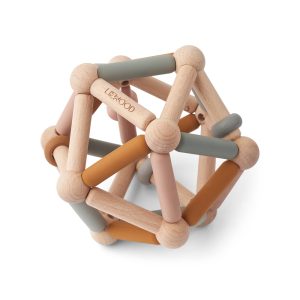 Balle Sensorielle en Bois et Silicone – Annemette Moutarde