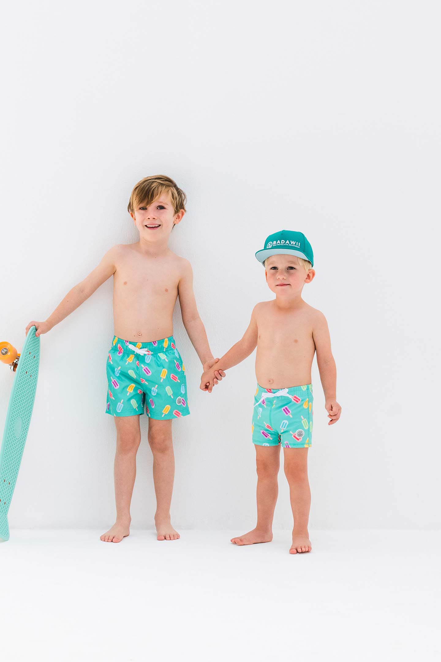 Maillot de Bain Boxer Garçon Anti-UV – Happy Popsicle Vert – Image 4