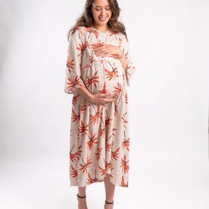 ROBE en lin d’allaitement et de grossesse  2486-A