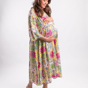 ROBE en lin d’allaitement et de grossesse  2486-B