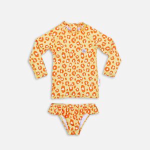 Maillot de Bain Fille 2 Pièces Anti-UV – Animal Print Jaune