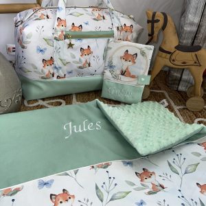 Couverture bébé à personnaliser Renard – plusieurs couleurs