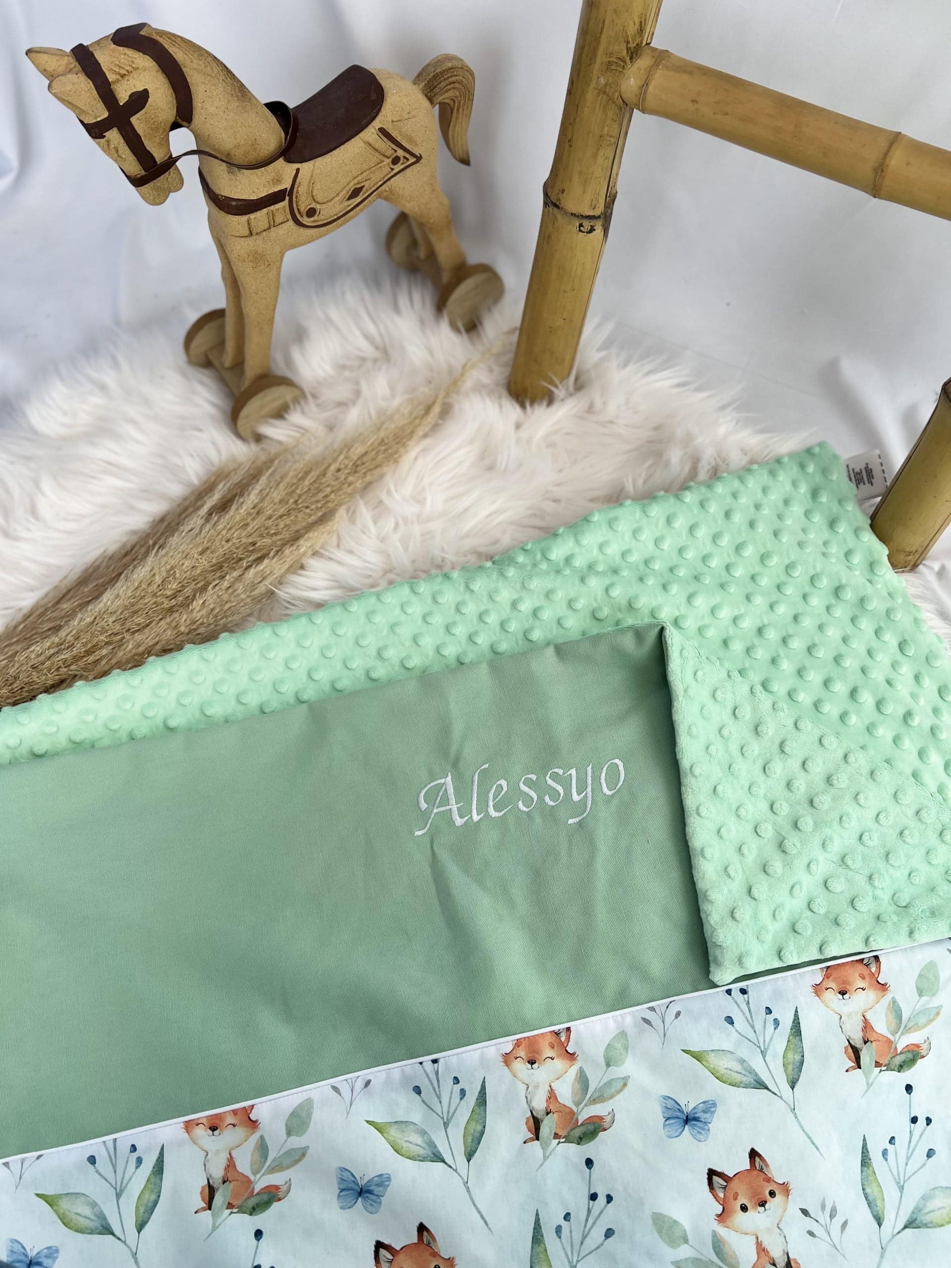 Couverture bébé à personnaliser Renard – plusieurs couleurs – Image 2