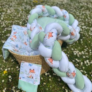 Tour de lit tressé Renard vert d’eau