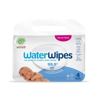 Lingettes à l’eau pour bébé bio 240pc (4 x 60 pc) – WaterWipes