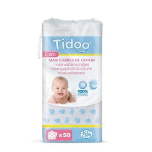 Maxi carrés de coton Bio ultra doux 50 pièces – Tidoo