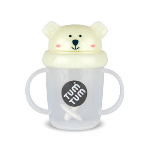 Tasse Anti-Fuite + Paille Lestée – Ours Phosphorescent