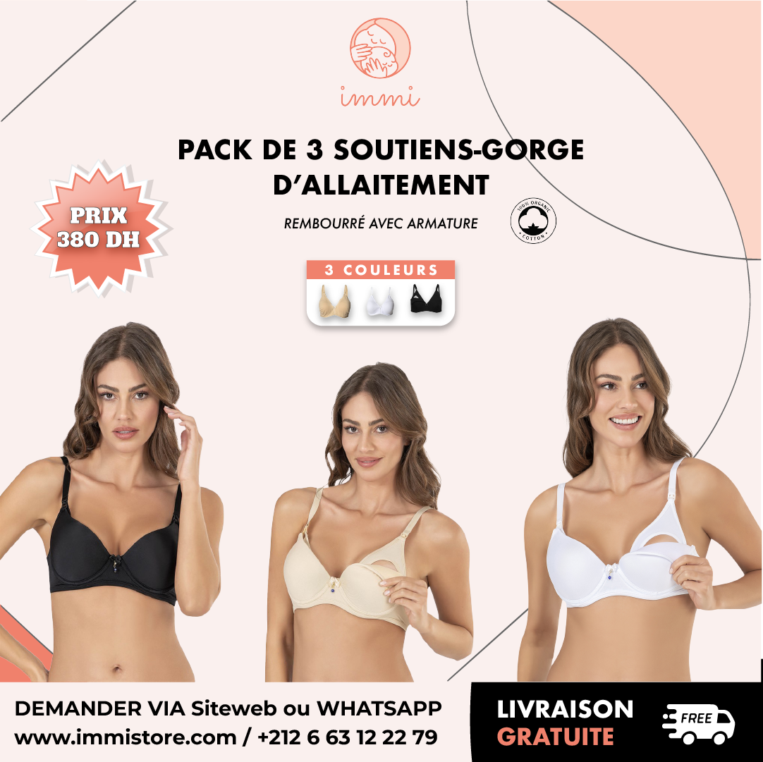 PACK de 3 Soutien-gorge d’allaitement rembourré avec armature 3628