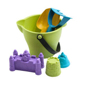 Seau et jouets de Plage en silicone pour enfant – Château Vert