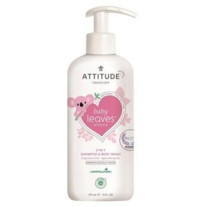 Shampooing bébé gel nettoyant 2 en 1 sans parfum Baby leaves 473 ml – Attitude