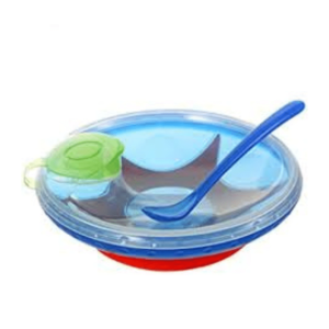 Assiette chauffante à ventouse avec cuillère