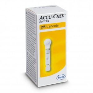ACCU-CHEK Softclick Lancettes Pour L&rsquo;autopiqueur de Controle de Glycemie 25 Pieces