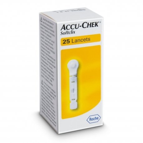 ACCU-CHEK Softclick Lancettes Pour L’autopiqueur de Controle de Glycemie 25 Pieces