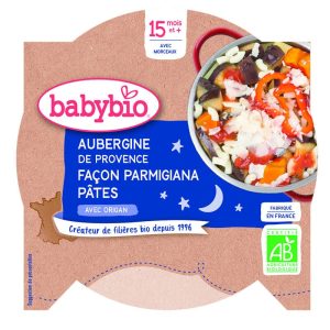 Repas bébé soir aubergine façon parmigiane macaroni 260g dès 15 mois – Babybio