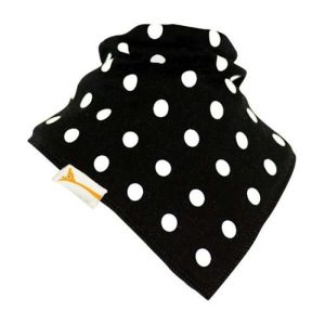Bavoir bandana NOIR A POIS BLANCS