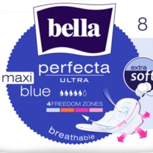 BELLA Perfecta Maxi Blue Extra Soft Serviettes Hygiéniques 8 Pièces