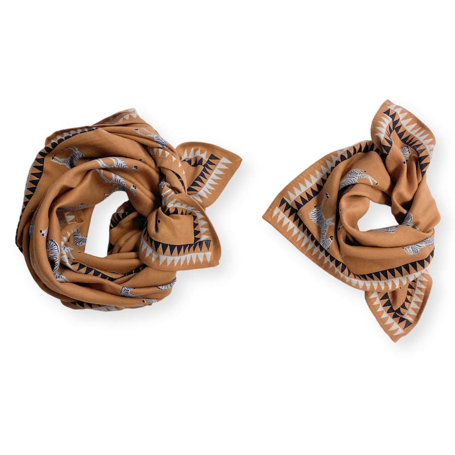 Big Foulard Latika “Zèbre” – Café – Image 2