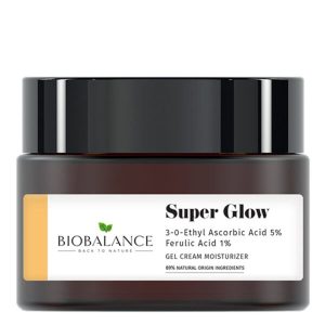 BIOBALANCE Gel Creme Hydratante Super Glow A l&rsquo;Acide 3-0-Ethyl Ascorbique 5% et l&rsquo;Acide Ferulique 1% 50ml
