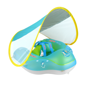 Bouée gonflable pour bébé avec auvent Vert