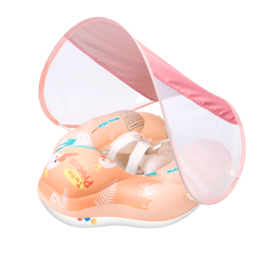 Bouée gonflable pour bébé avec auvent Rose