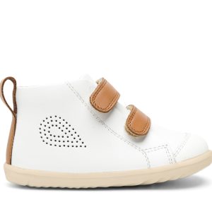 Chaussures Step Up Hi Court White Caramel – Bobux