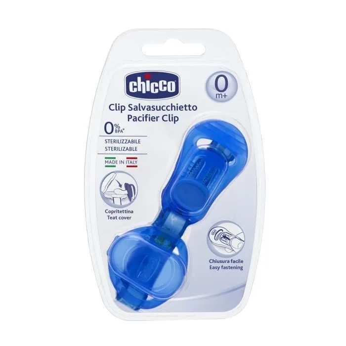CHICCO CHAINE SUCETTE BLEU 0M+ CLIP CLAP