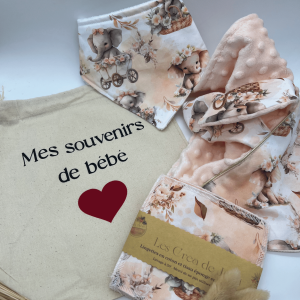 Coffret de naissance éléphant rose – en stock