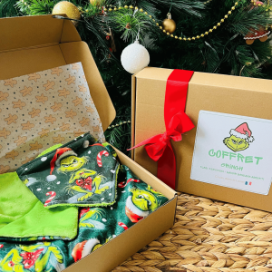 Coffret Bébé de Noël – Plaid & Bavoir Bandana Grinch