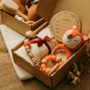 Coffret naissance bain pour bébé – Renard