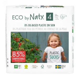 Couches jetables écologiques taille 4 maxi (7-18kg) 26 pièces – Naty