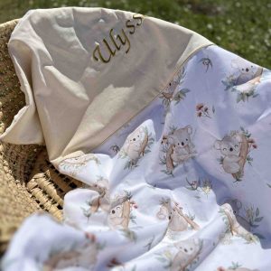 Couverture bébé personnalisée animaux – cadeau de naissance