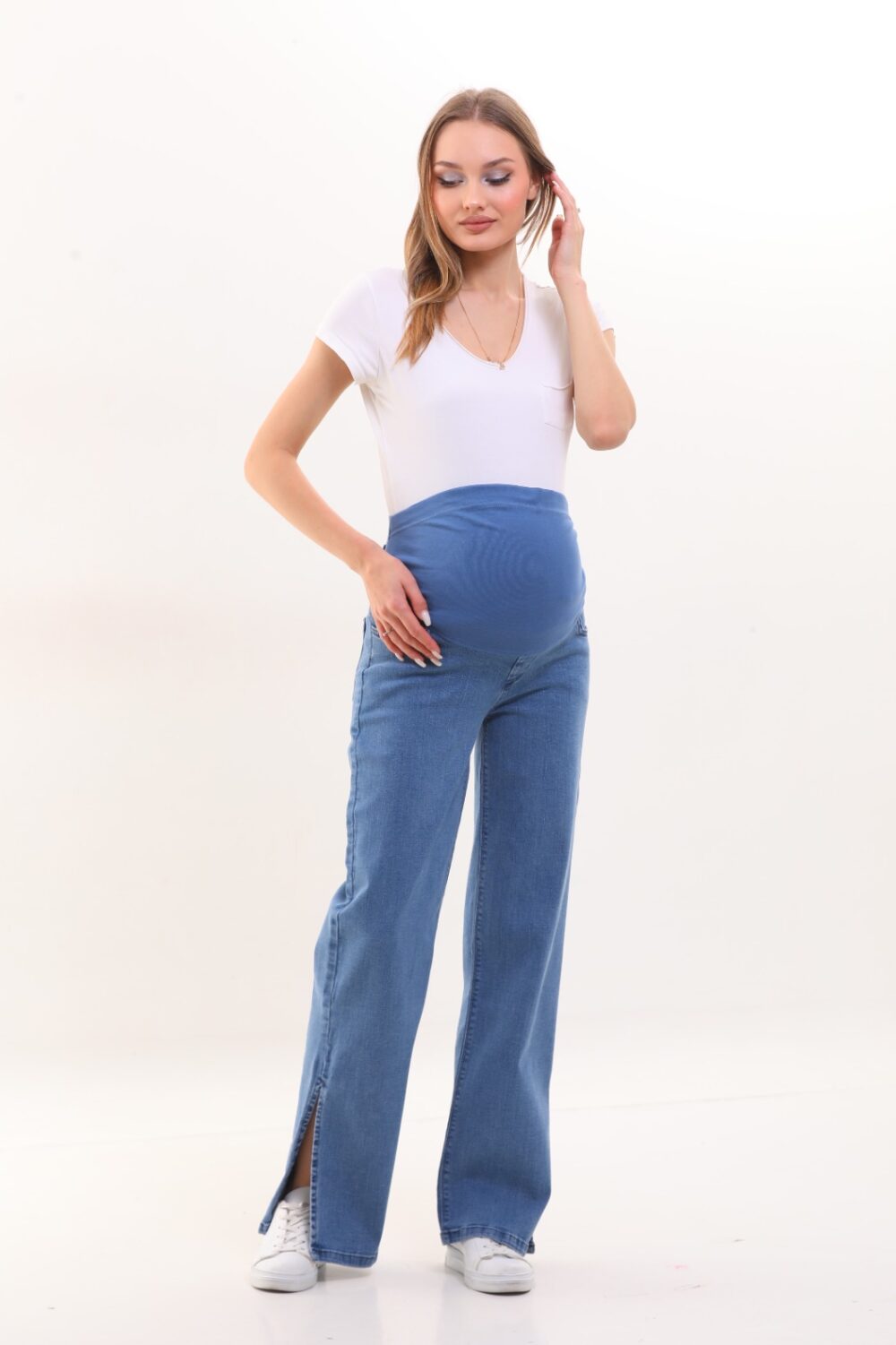 JEANS DE GROSSESSE avec fentes 6045 – Image 3