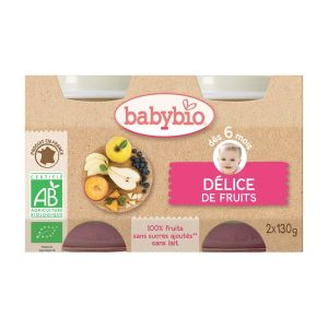 Panade bébé de fruits délice des vergers de France 2x130g dès 6 mois – Babybio