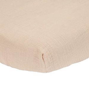 Drap-housse mousseline berceau 40 x 80 cm Beige – Little Dutch