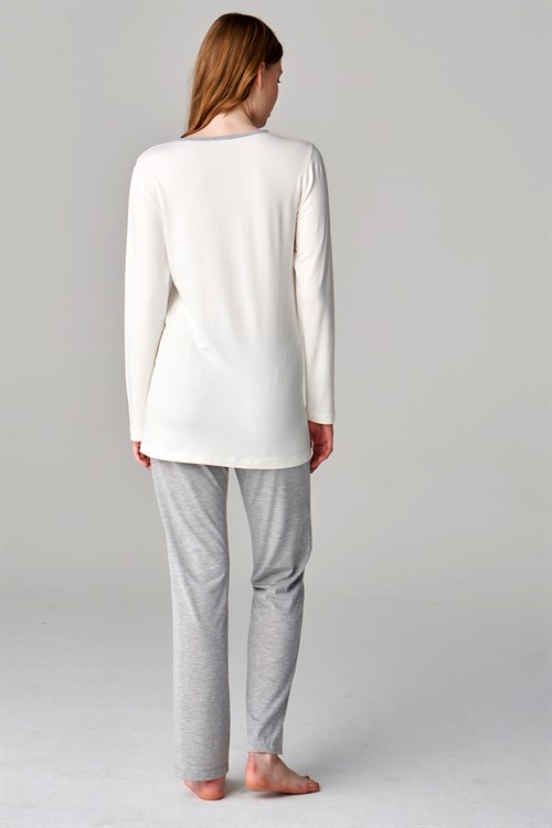 Ensemble de pyjama post-partum feyza gris – Image 5