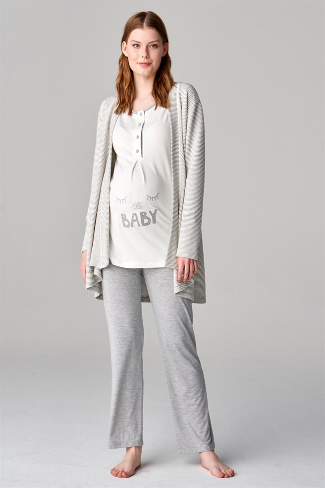 Ensemble de pyjama post-partum feyza gris