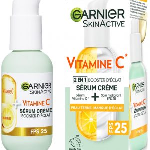GARNIER Sérum Crème Vitamine C Booster d’éclat 2 En 1 FPS 25