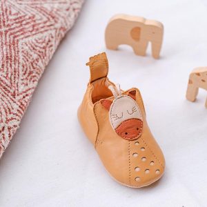 Chaussons cuir GIRAFE anti-glisse