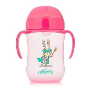 Tasse à bec et poignées 270 ml Rose lapin – Dr Brown