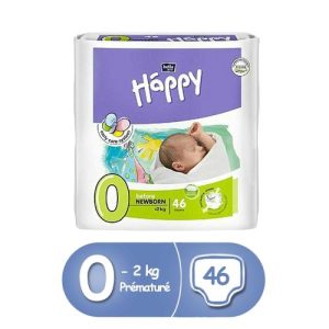 HAPPY Couche Taille 0 | 2kg Premature Boite de 46