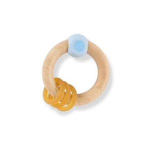 Hochet en bois Bleu – Heveaplanet