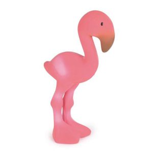 Jouet de dentition / de bain en caoutchouc naturel flamant rose – Tikiri
