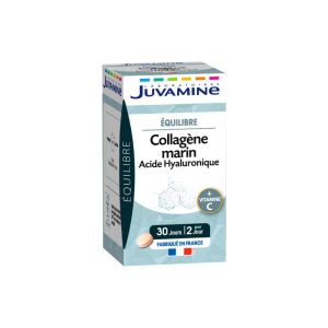 JUVAMINE Equilibre Collagene Marin + Acide Hyaluronique + Vitamine C | Boite De 30 Comprimes